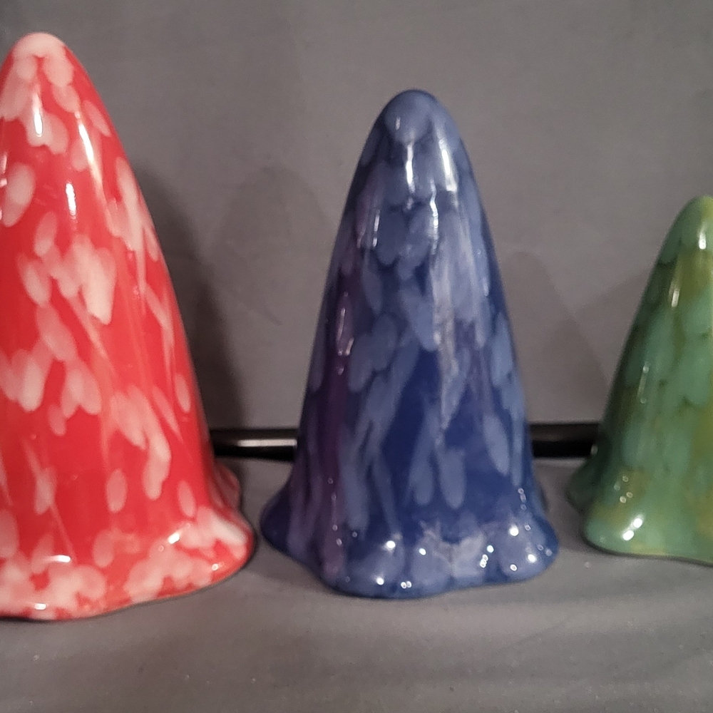 Abstract Ceramic Art Sculptures - Red, Blue, Green